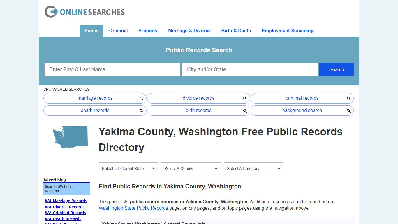 Yakima County, Washington Public Records Directory