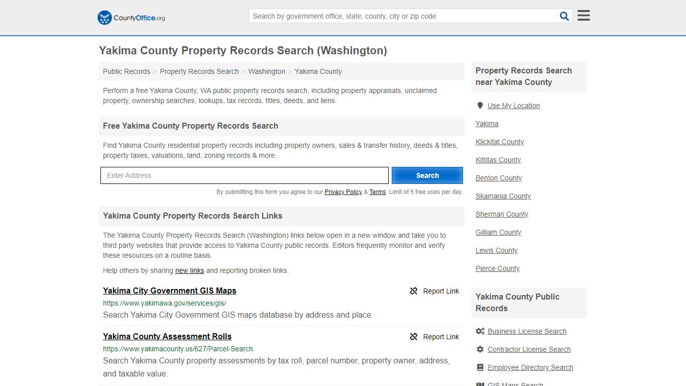 Property Records Search - Yakima County, WA (Assessments ...